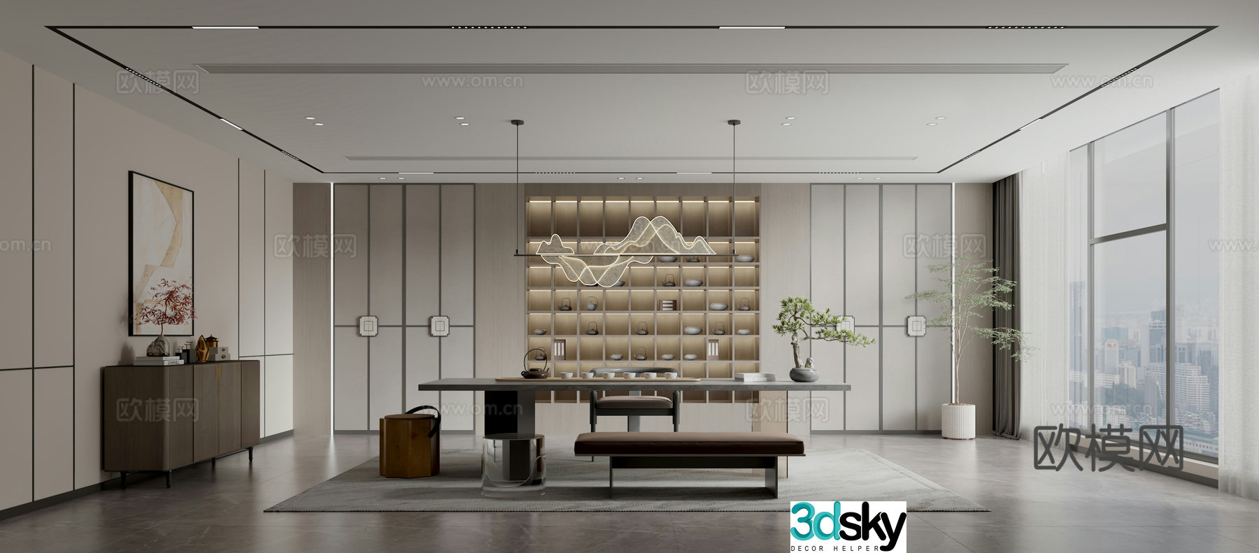 Modern office tea room 3d model
