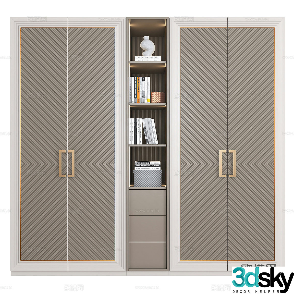 New Chinese style wardrobe 3D model
