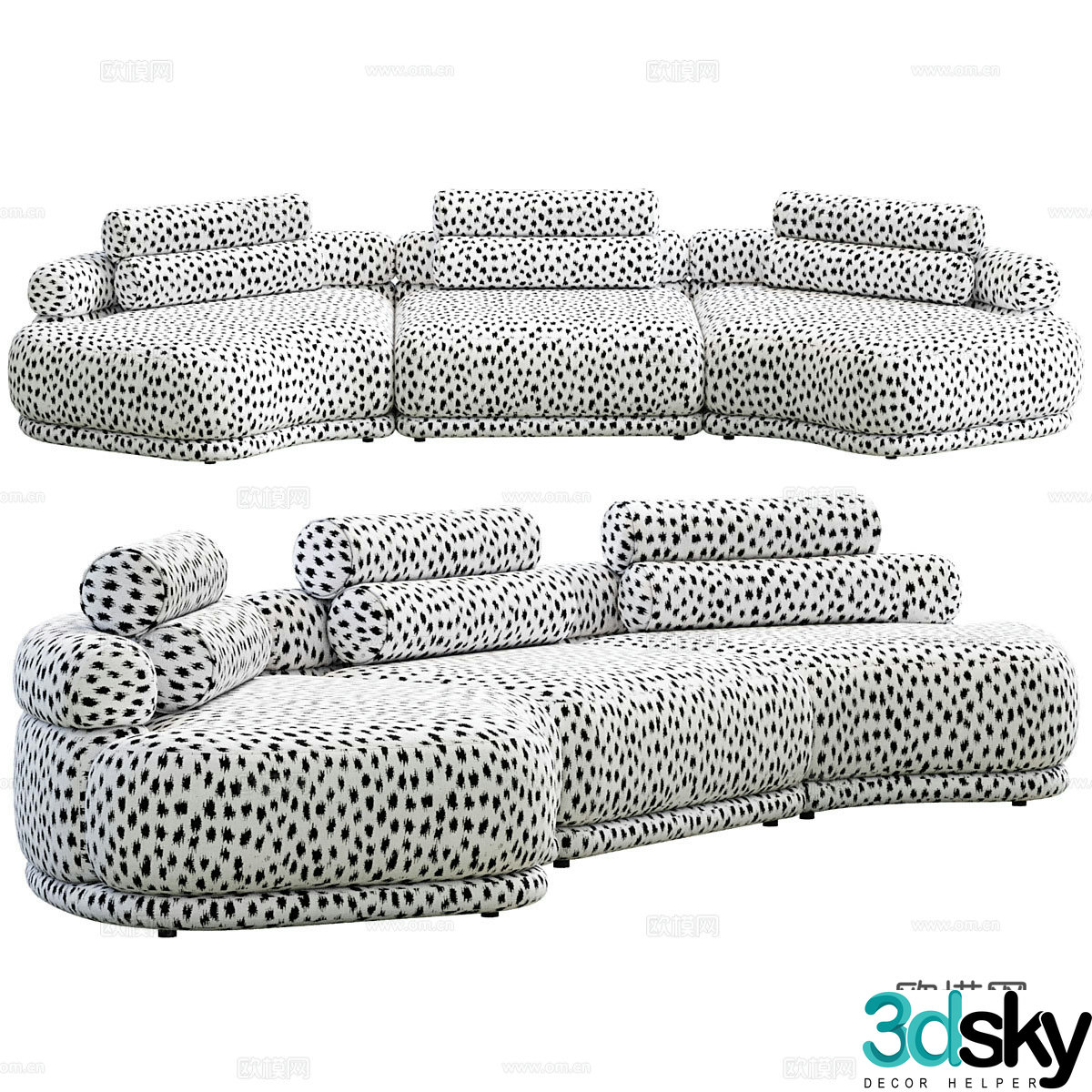 Modern Italian light luxury Etna sofa 3d model