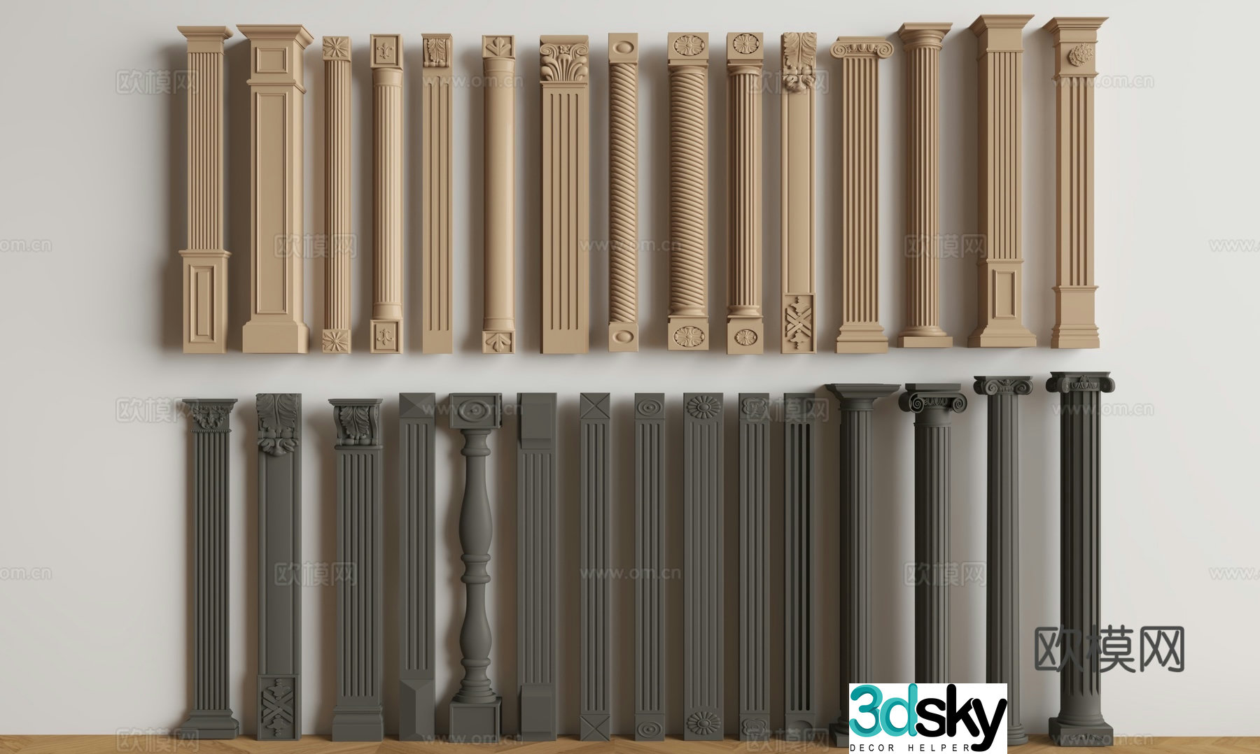 3D model of medieval Roman columns