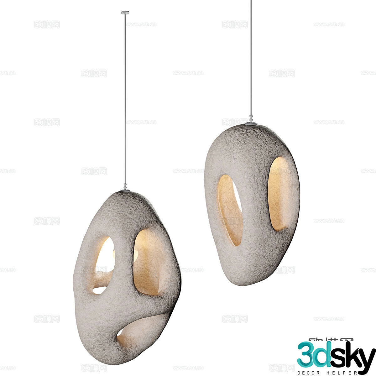New Chinese style Vakkerlight Handmade ceramic chandeliers 3D model