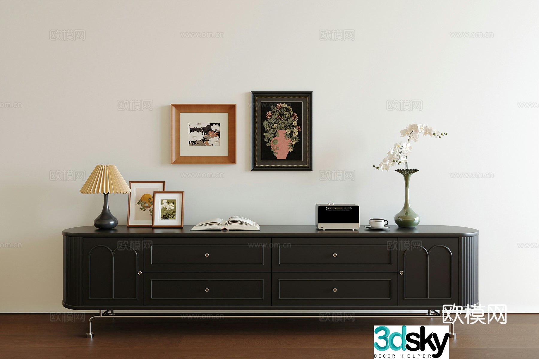 French medieval TV cabinet 3D model