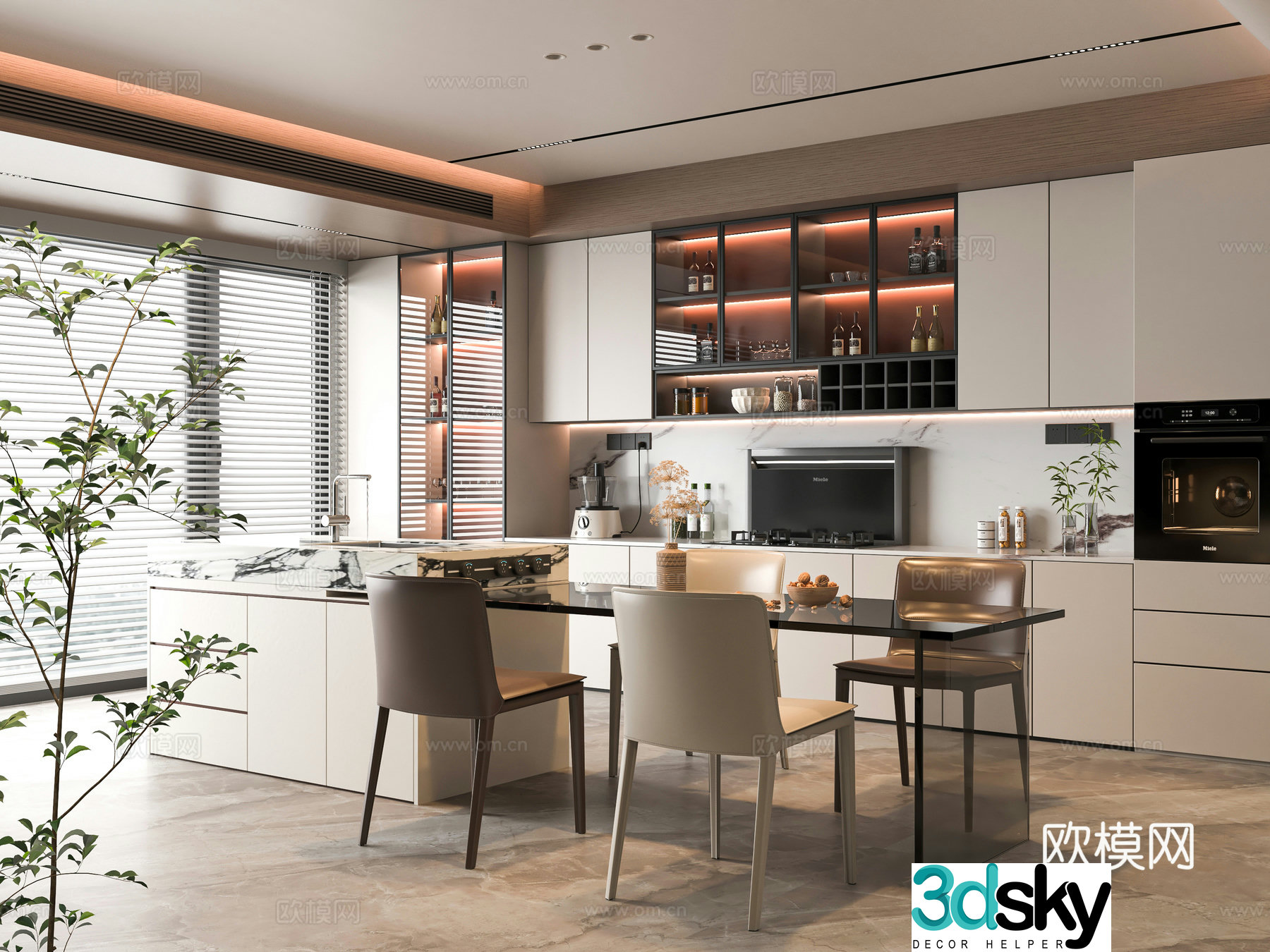 Modern restaurant 3d model