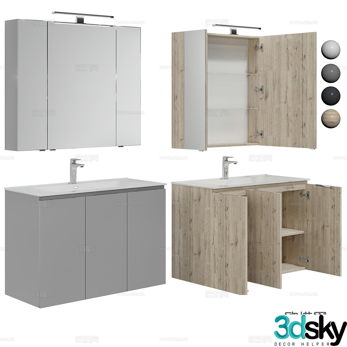 Modern bathroom cabinet 3d model