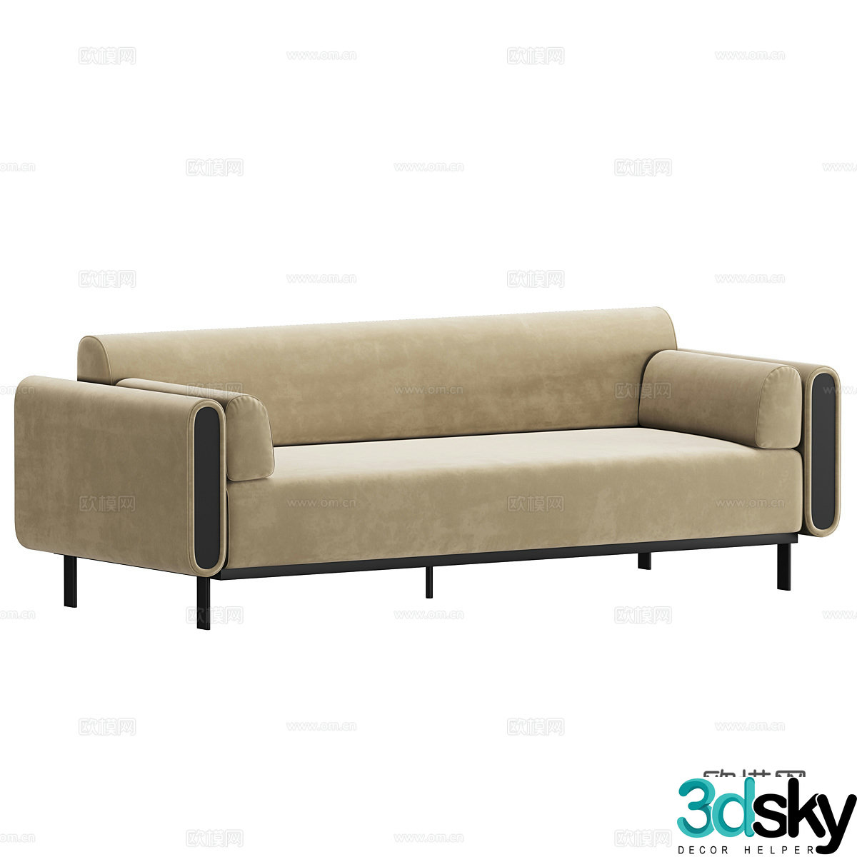 New Chinese style light luxury Dante sofa 3D model