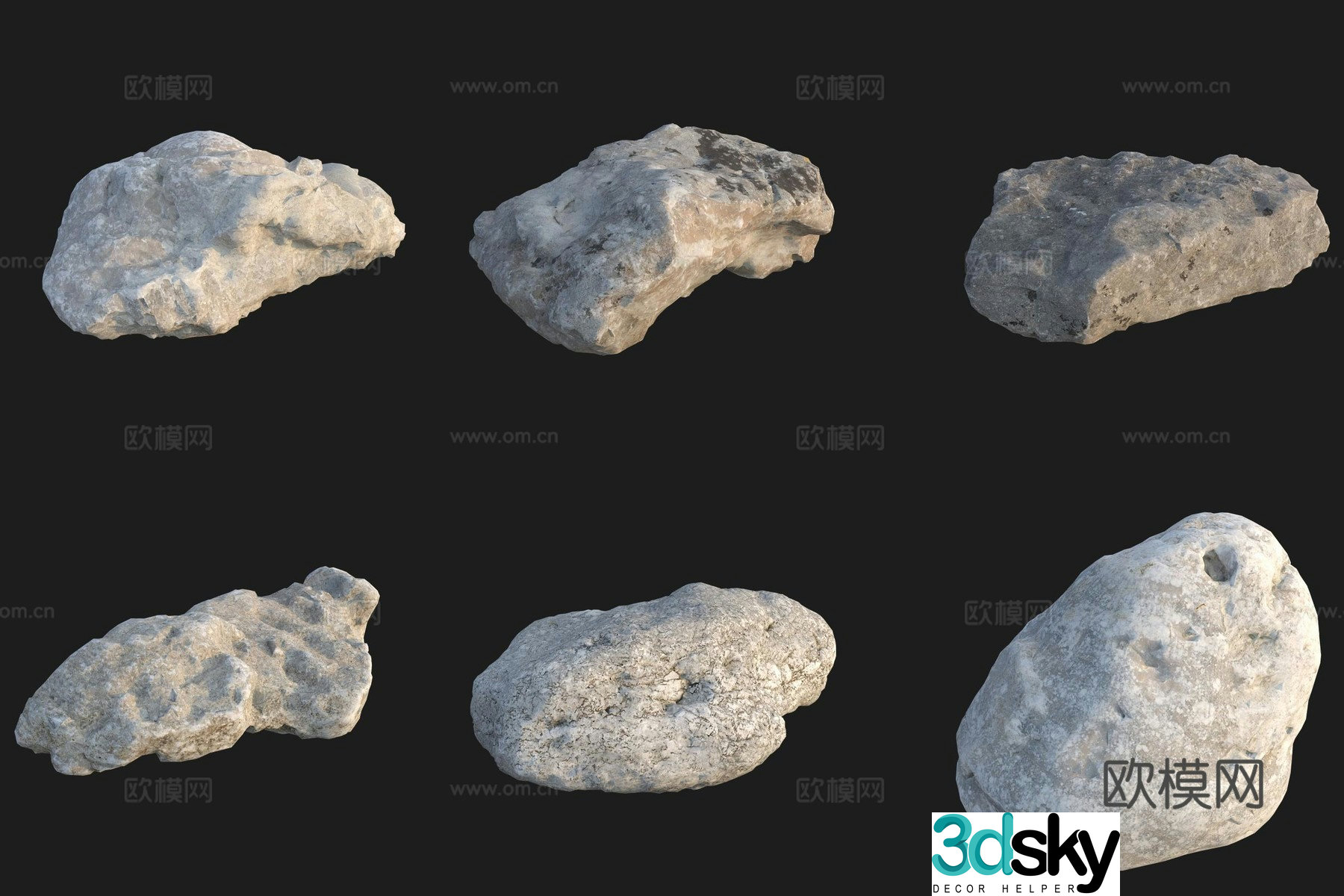 Beach beach stone rock 3d model