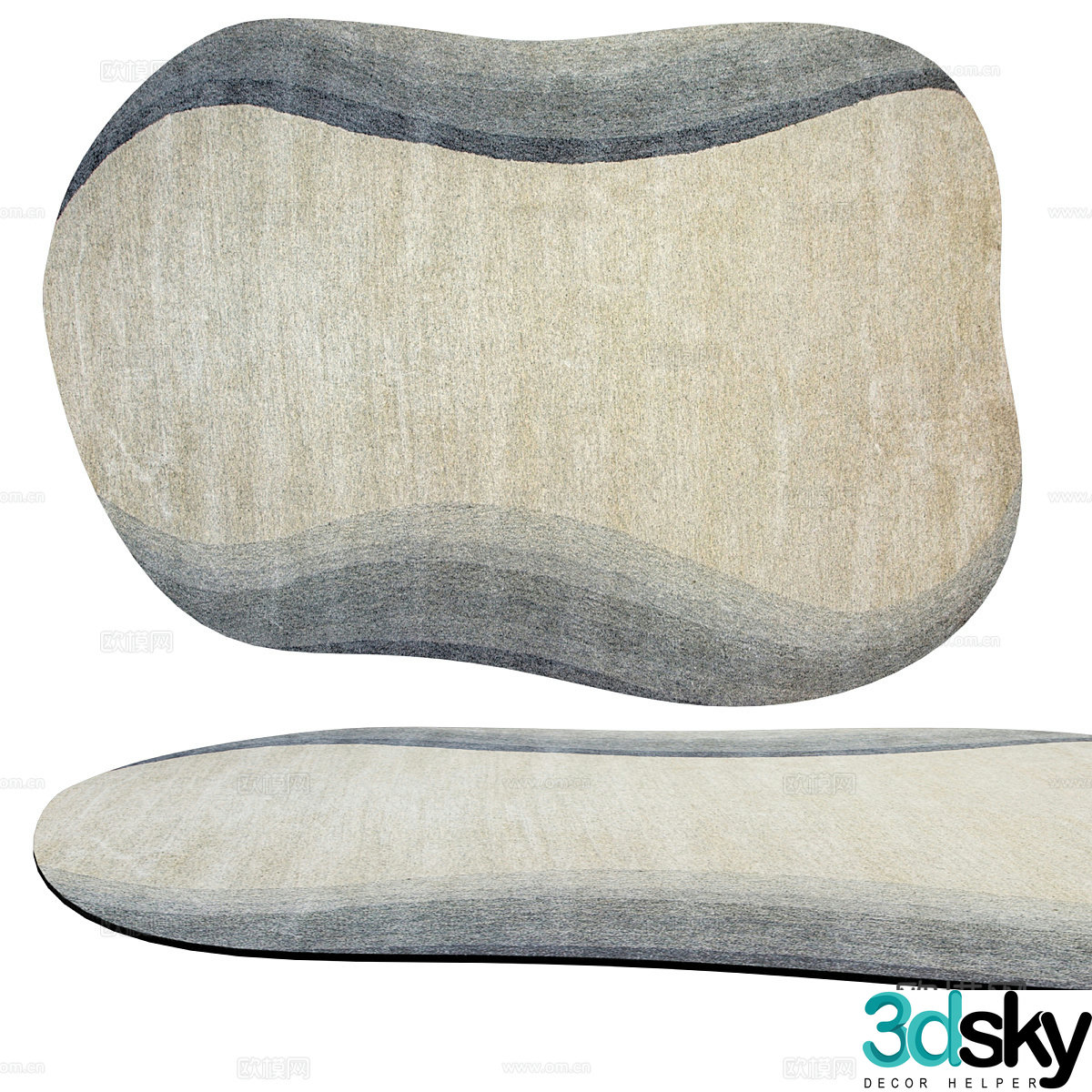 Modern minimalist carpet Carpet Simple carpet Polygonal carpet Living room carpet 3d model
