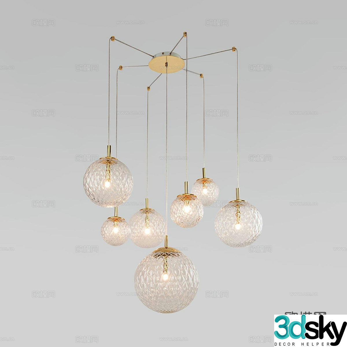Modern simple light luxury chandeliers chandeliers simple chandeliers restaurant chandeliers living room chandeliers 3D model