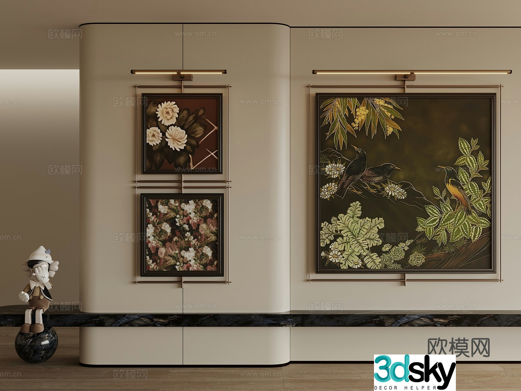 French medieval hanging paintings decorative paintings hanging paintings picture frames living room hanging paintings 3D model