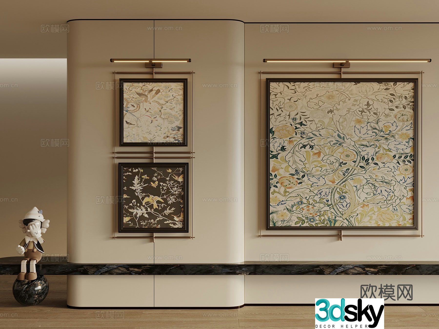 French medieval hanging paintings decorative paintings hanging paintings picture frames living room hanging paintings 3D model