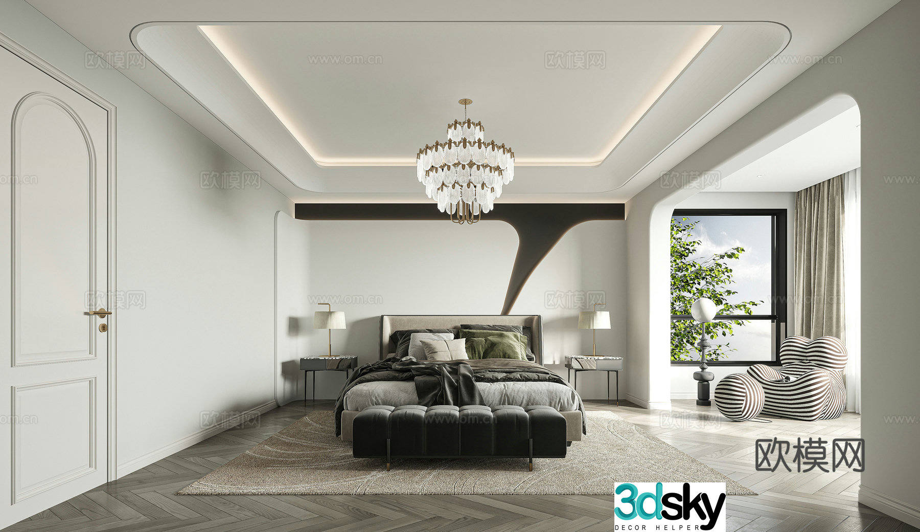 French bedroom 3d model