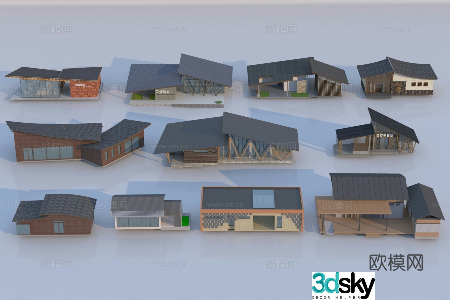 New Chinese public building 3D model
