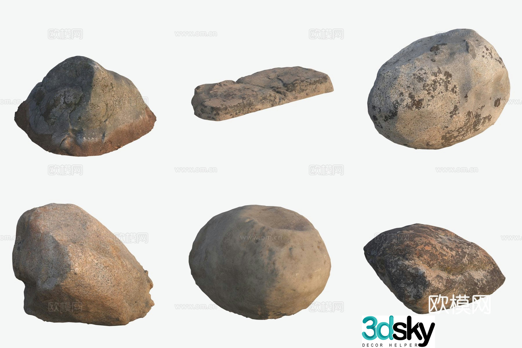 Big stone boulder rock 3d model