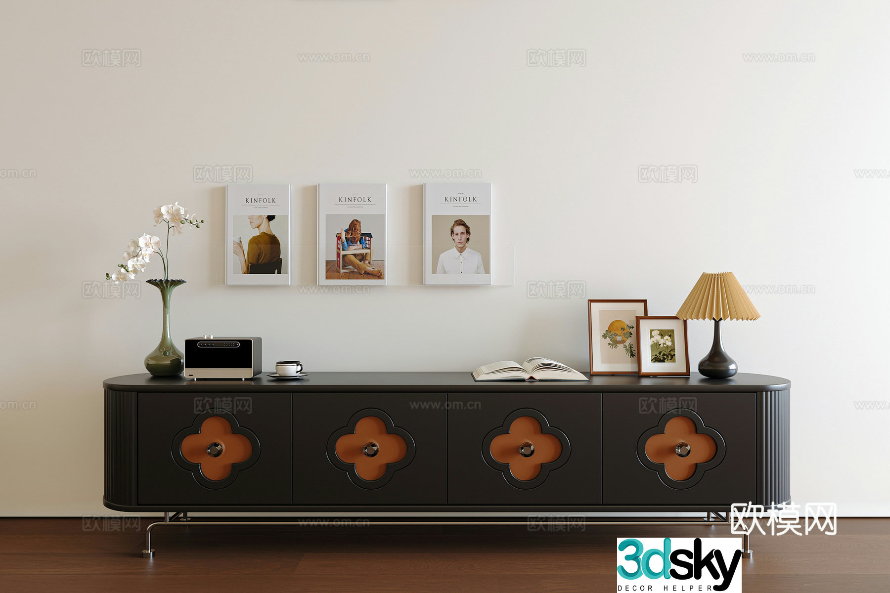 Middle-aged TV cabinet 3D model
