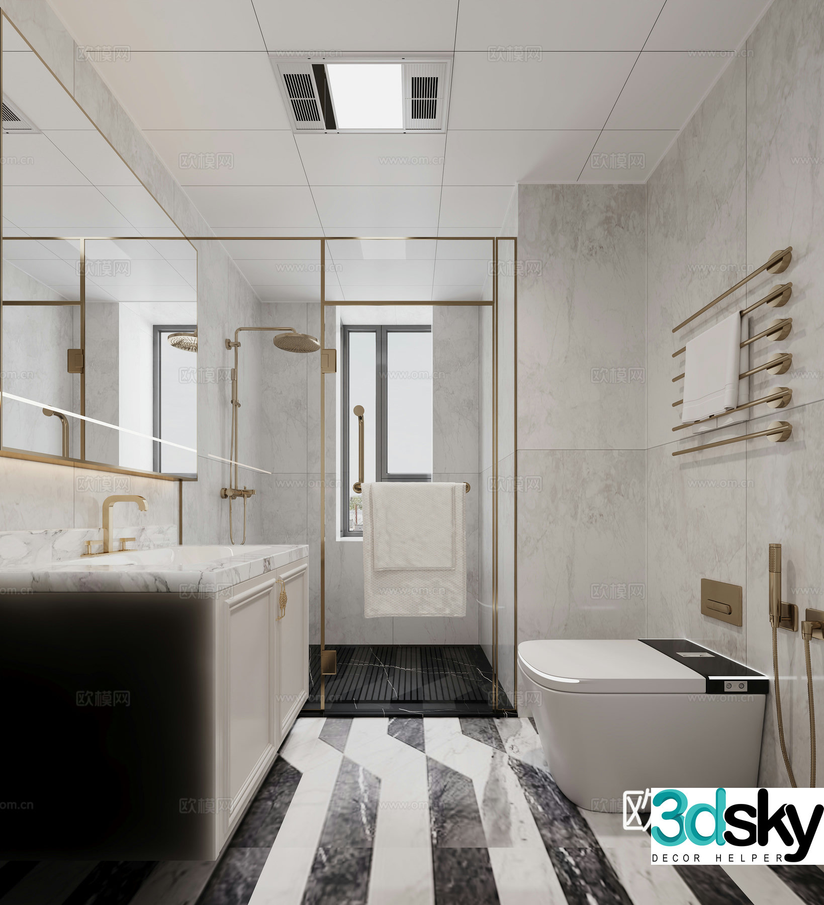 French bathroom 3d model