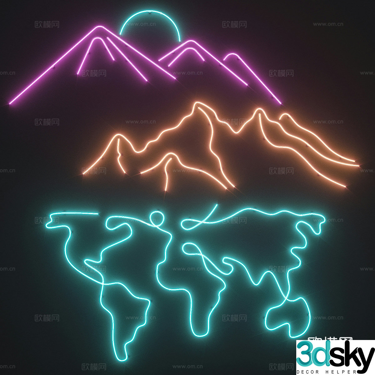 Neon light 3d model