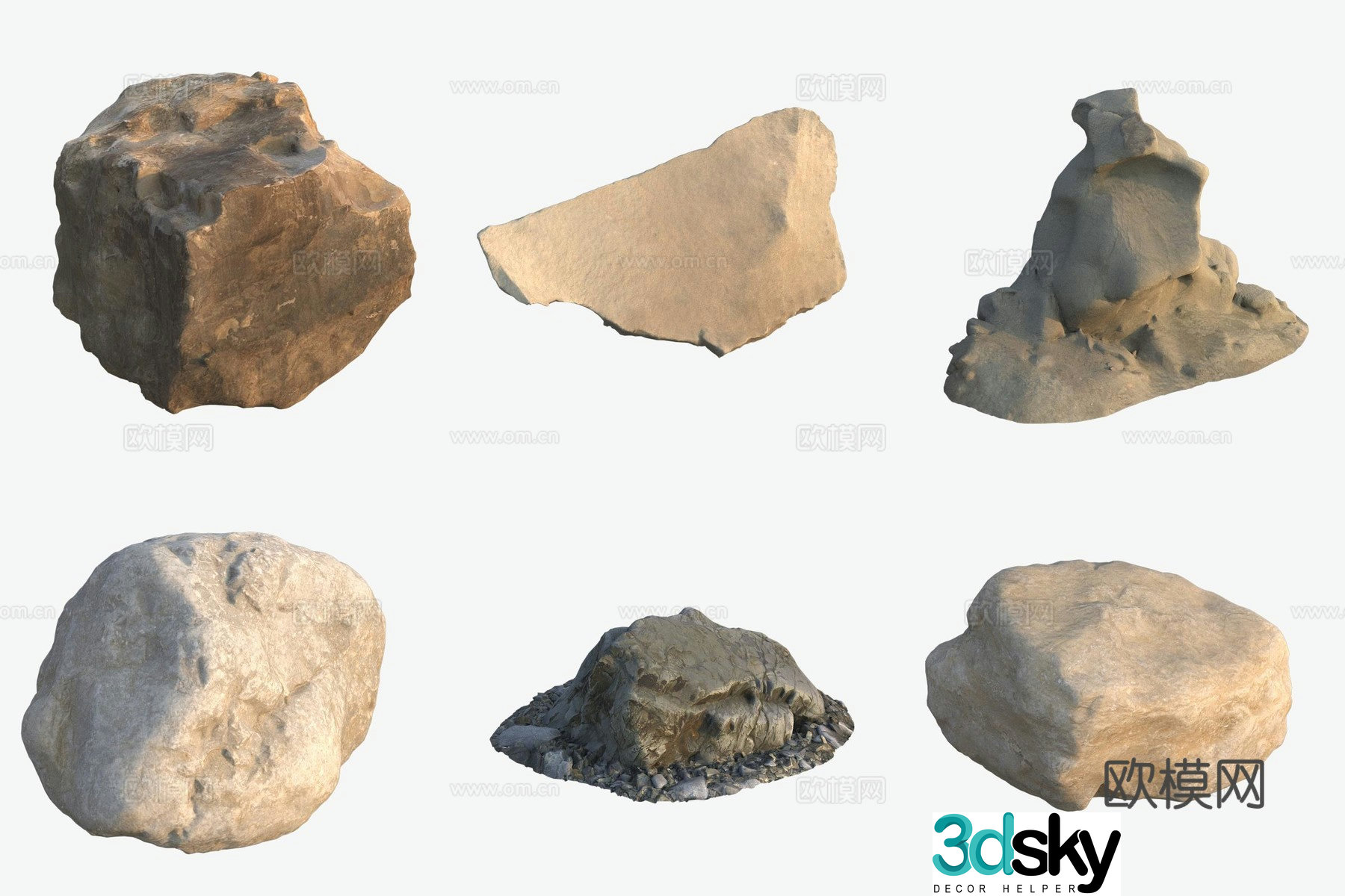 Big rocks by the sea 3d model