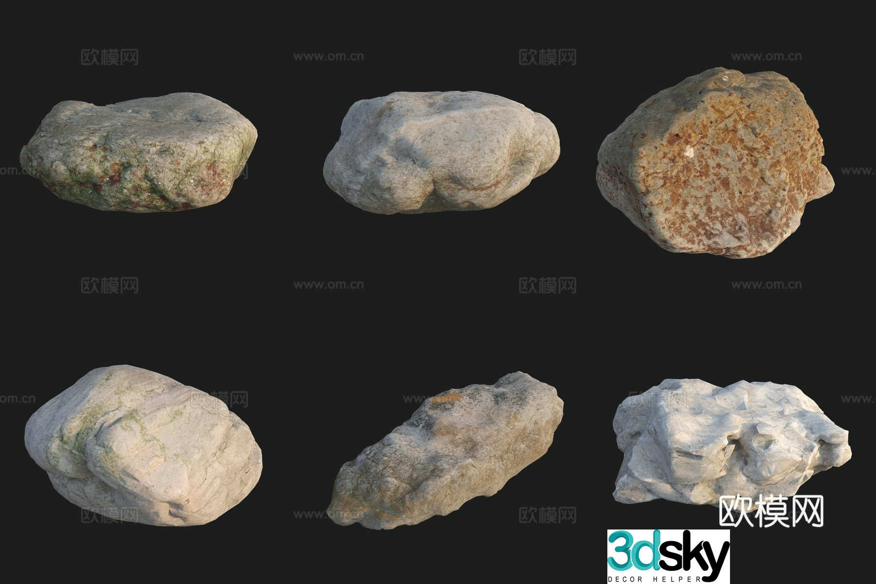 Beach beach stone rock 3d model