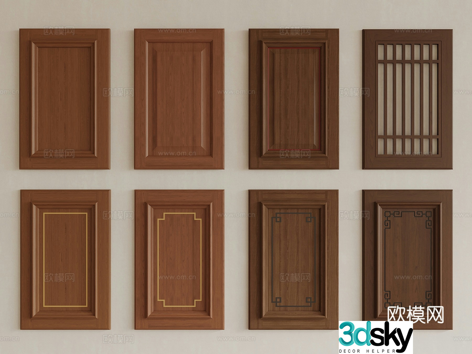 Middle style cabinet door door 3D model