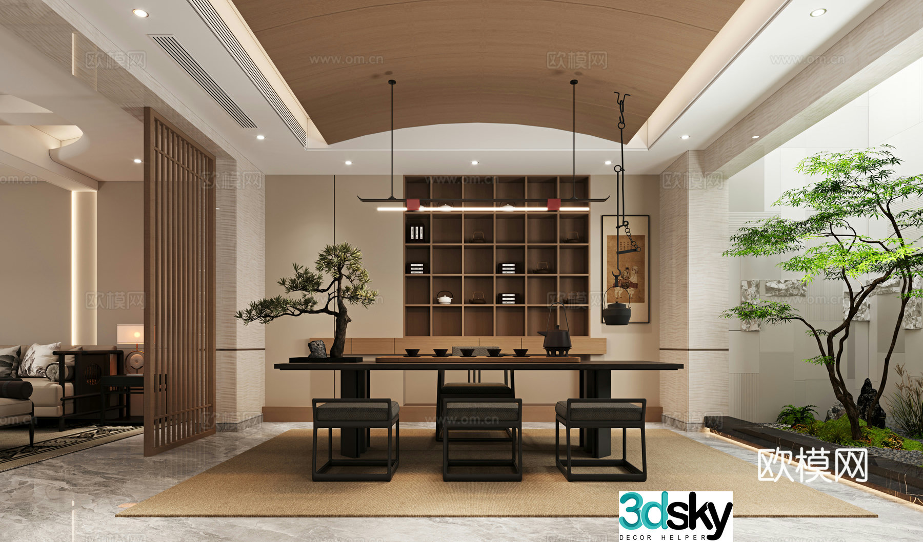 New Chinese tea room 3D model