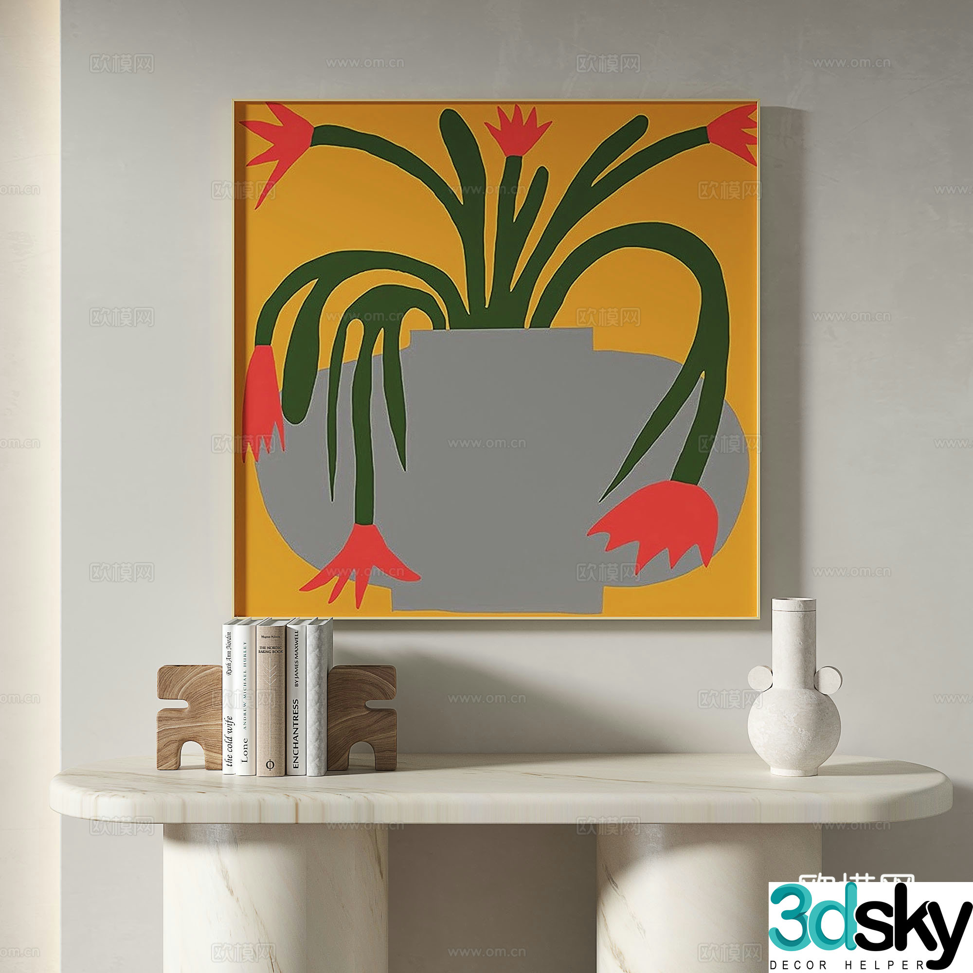 Modern simple decorative painting 3d model