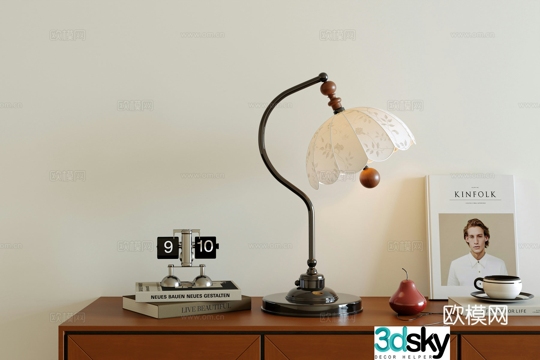 3D model of medieval style table lamp