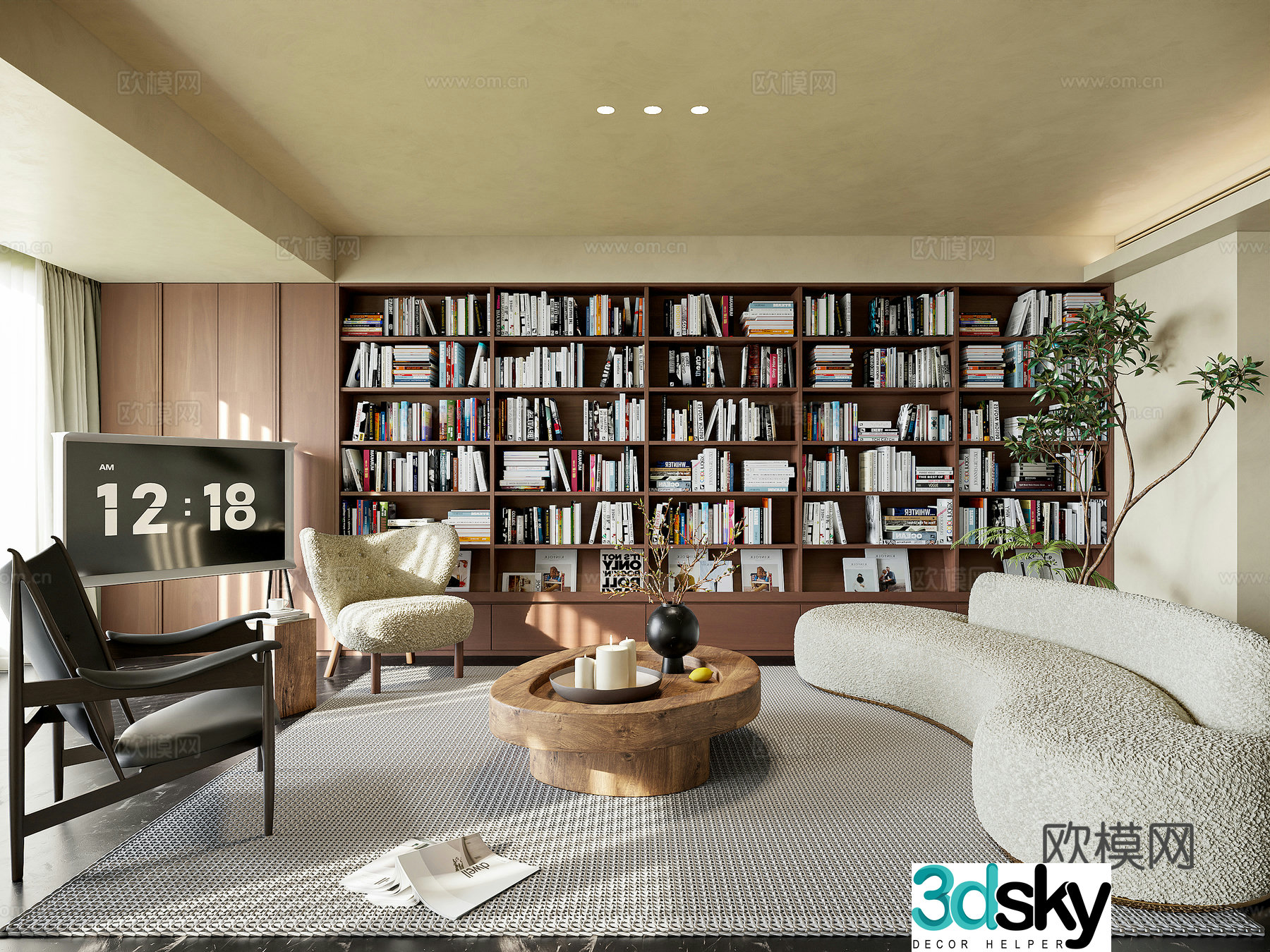 Middle-aged living room 3d model