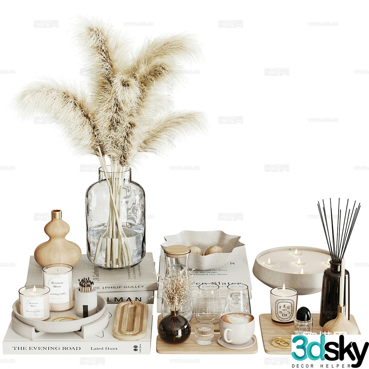 New Chinese light luxury jewelry ornaments combination 3D model