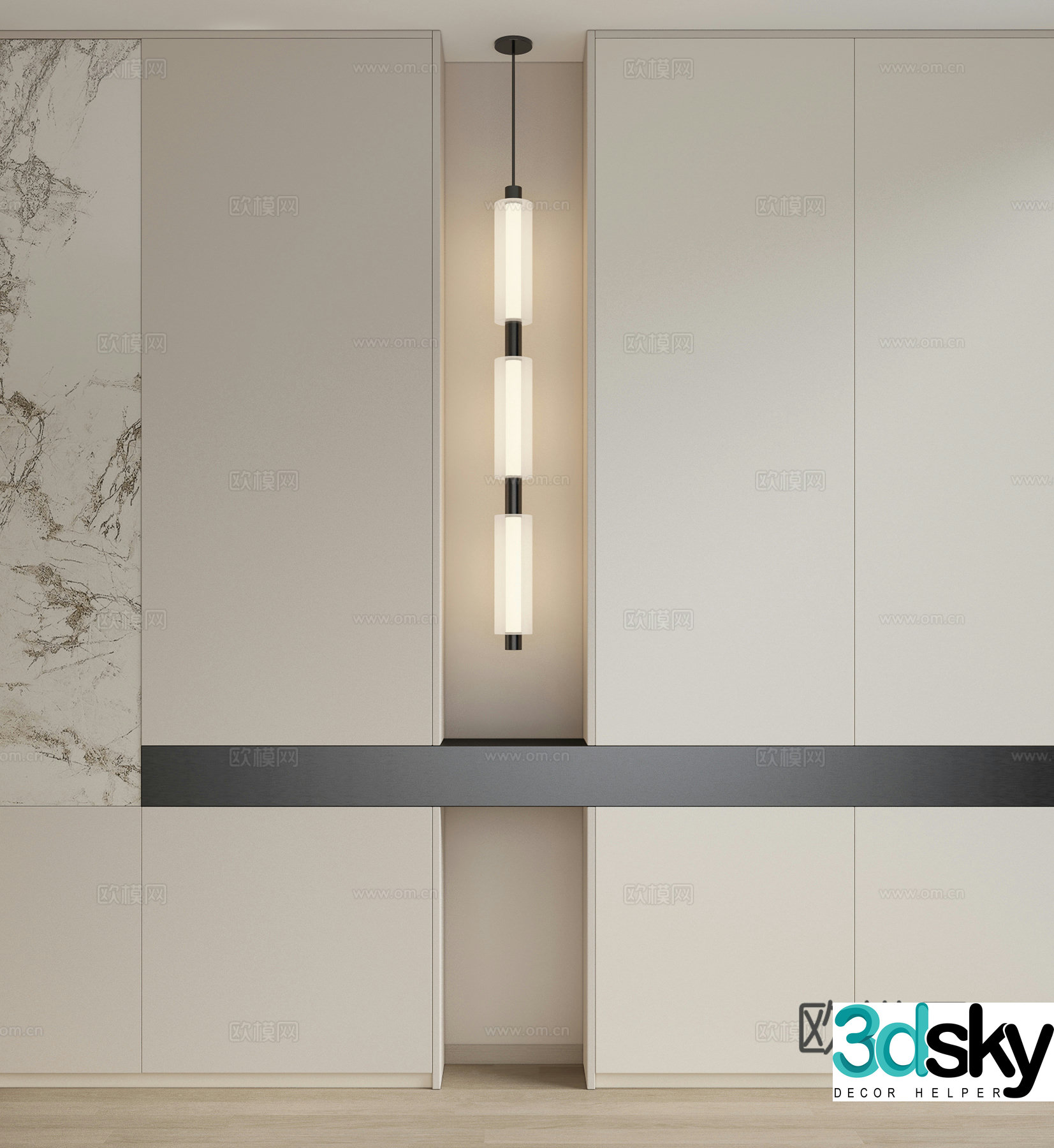 Modern metal chandeliers multi-head chandeliers long strip chandeliers porch chandeliers bedside chandeliers 3D model