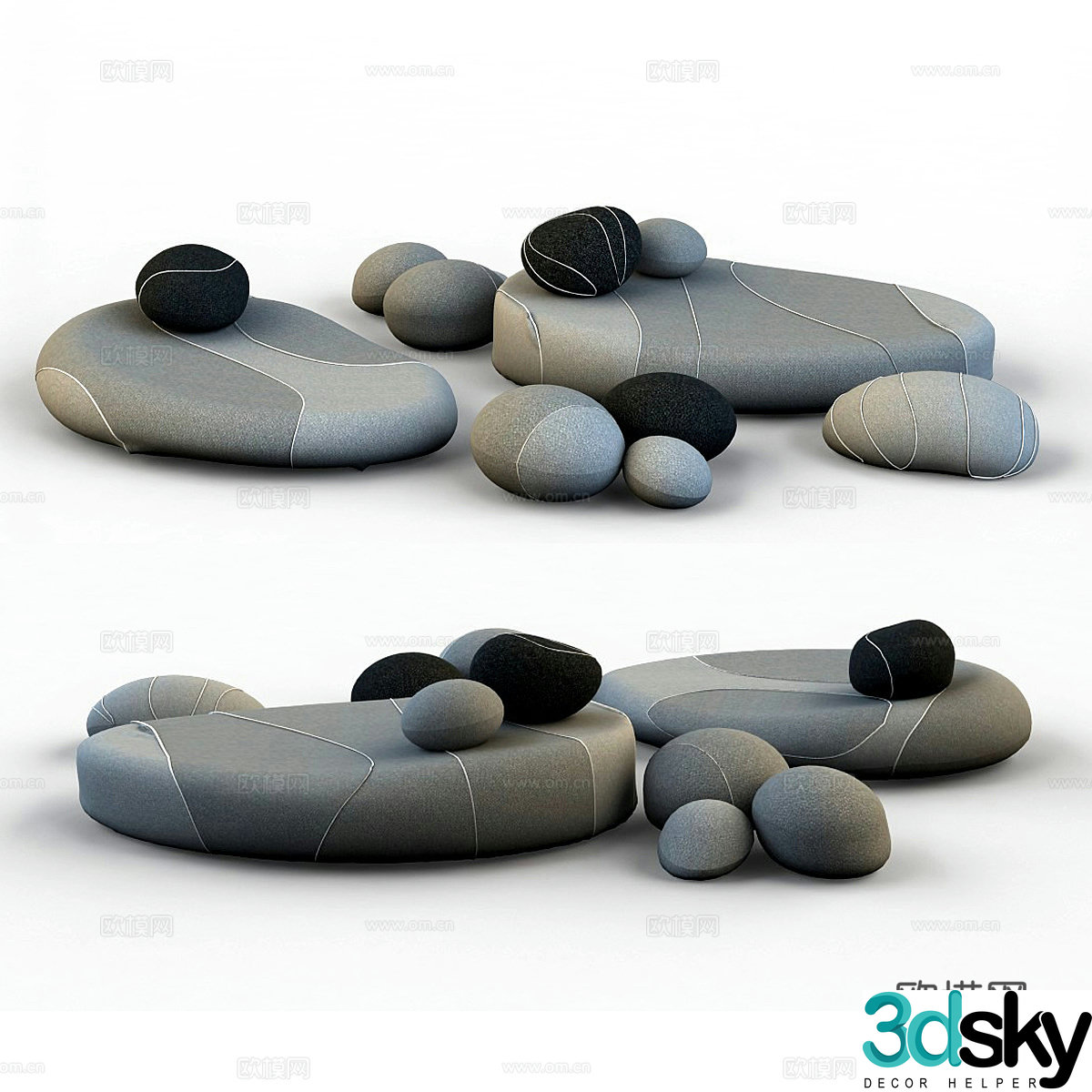 Goose warm stone sofa 3d model