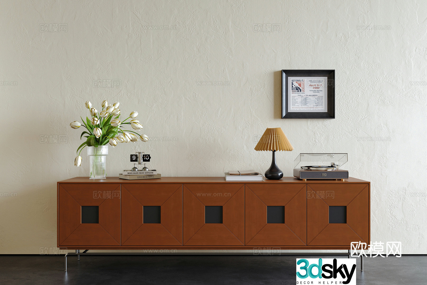 Middle-aged TV cabinet 3D model