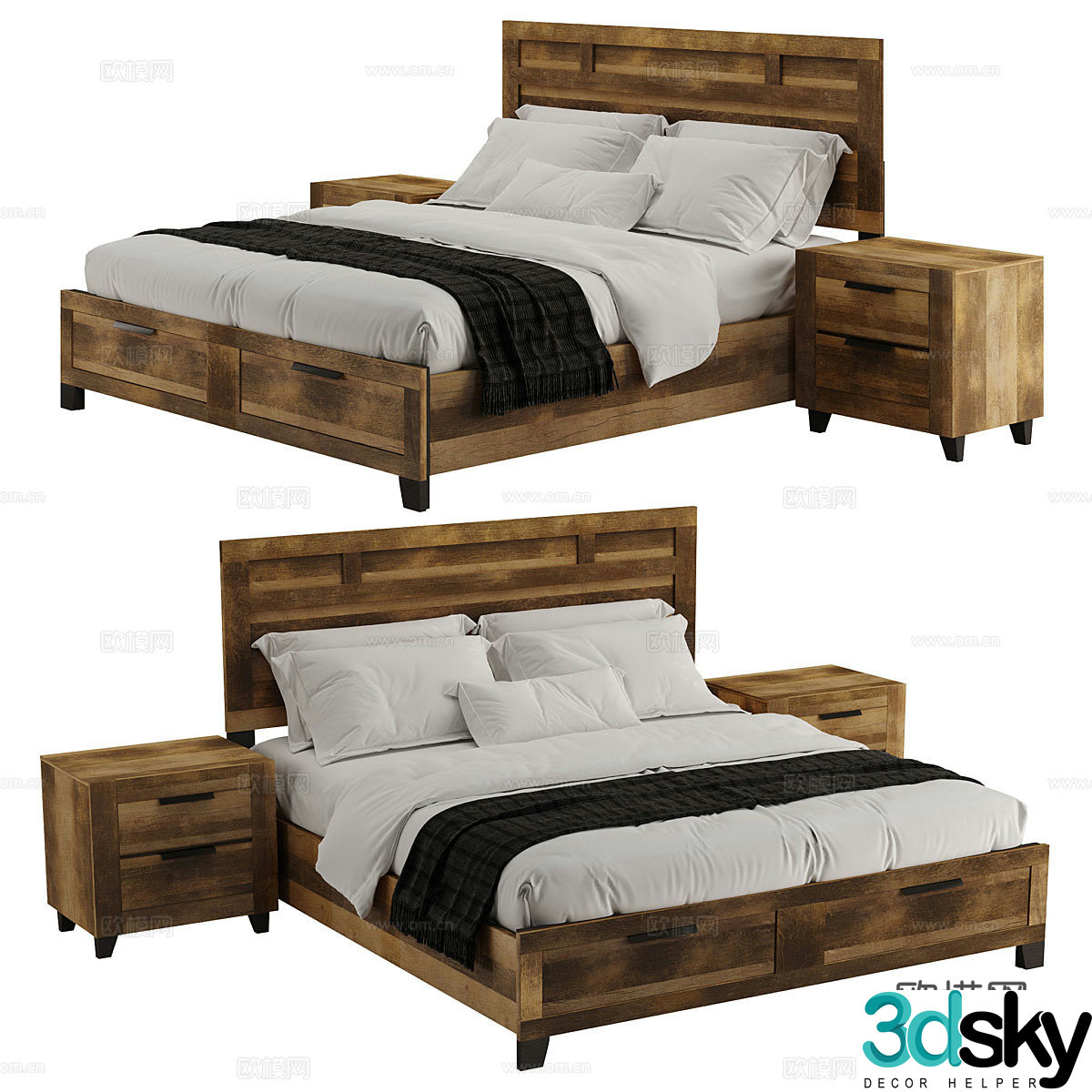 Double bed 3d model