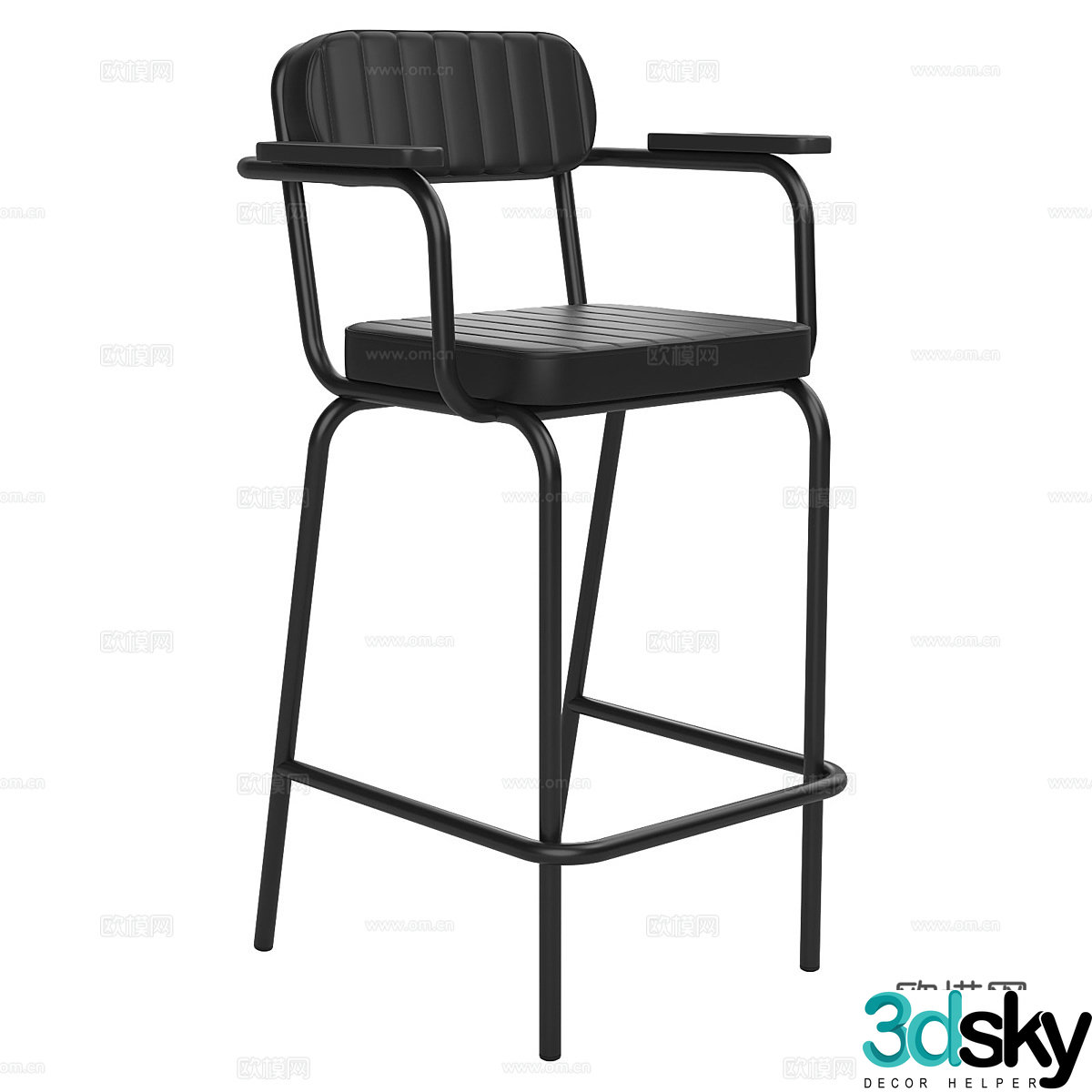 Modern simple bar chair chair chair simple bar chair casual bar chair stool 3d model