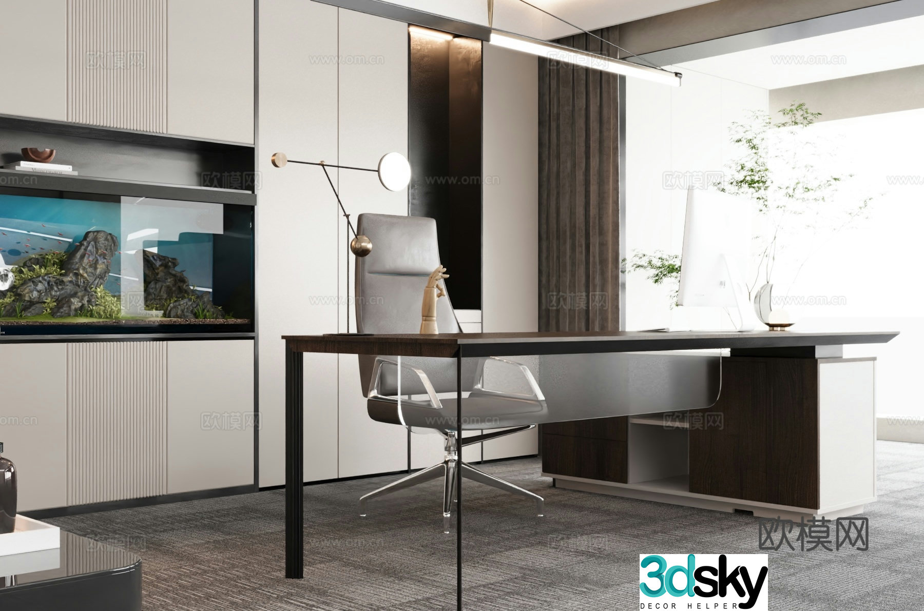 Modern office Manager office Office area Chairman 3d model