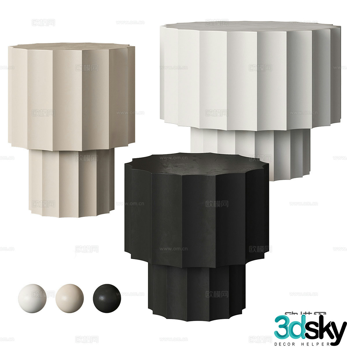 Modern Italian Rio nightstand 3d model