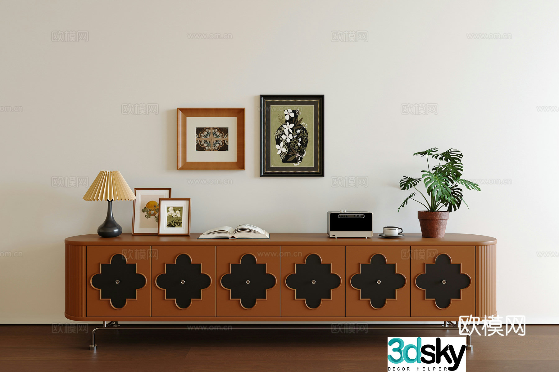 French medieval TV cabinet 3D model