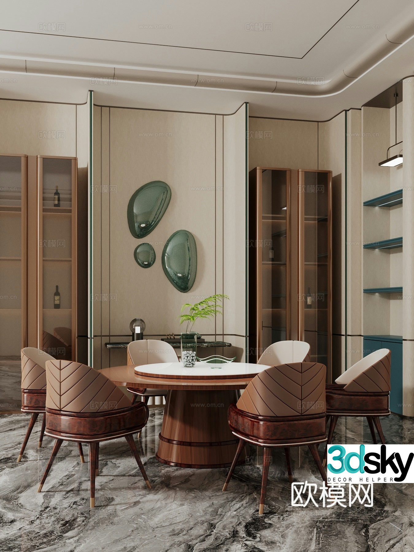 Dining chair dining table 3d model