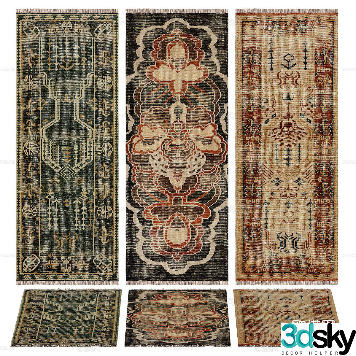 American retro carpet 3d model