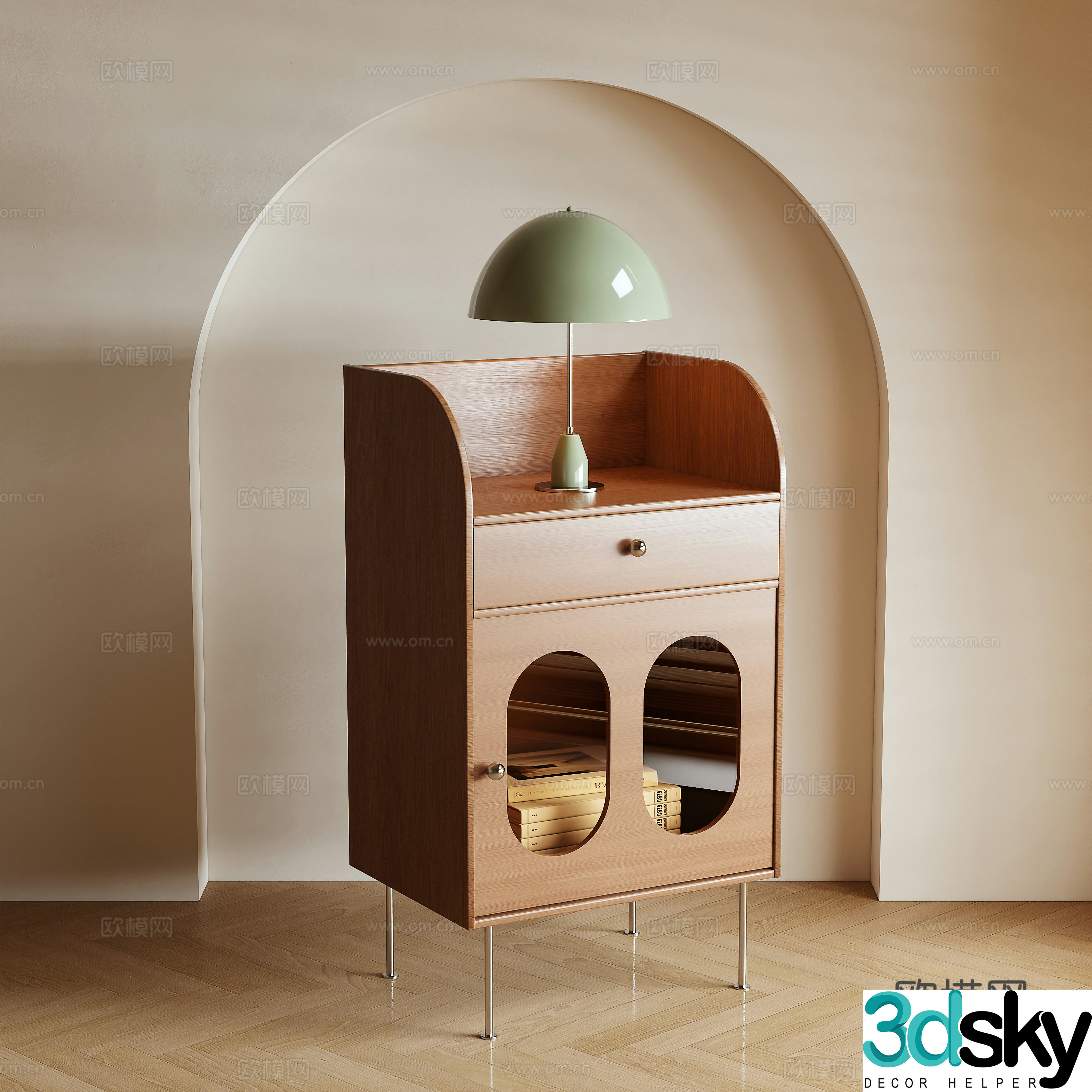 Log wind storage cabinet 3d model