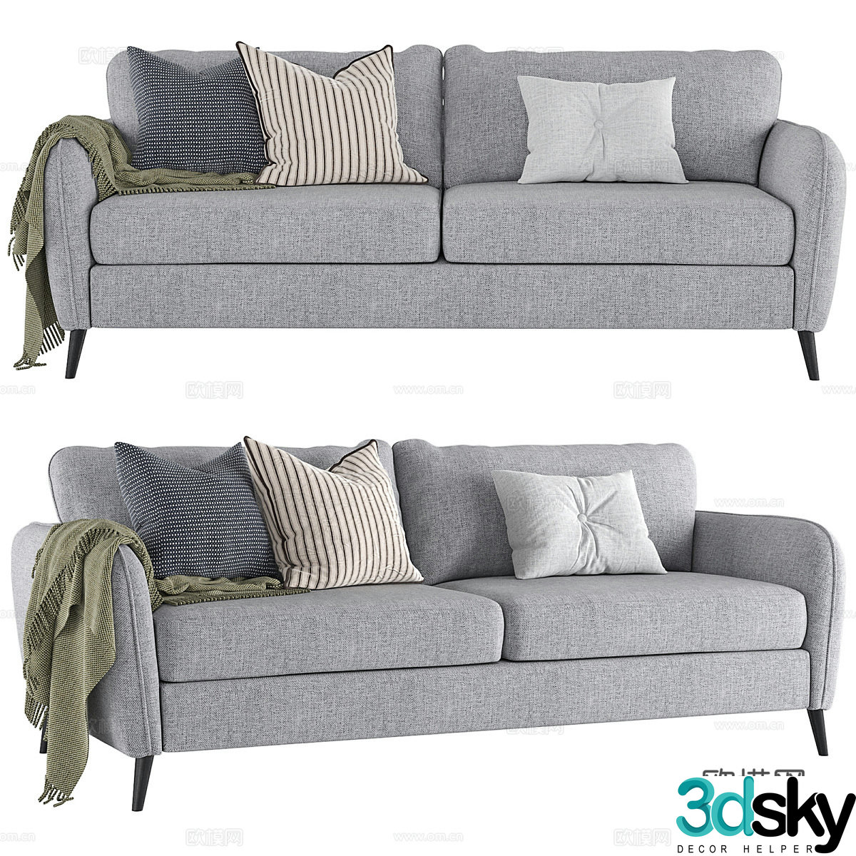 3d model of double sofa