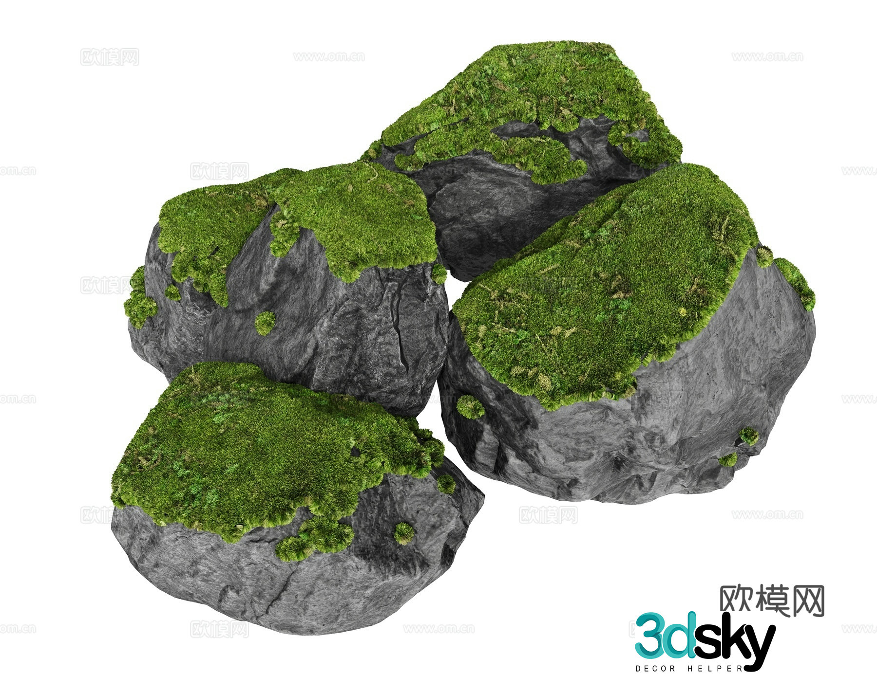 Moss Landscape Stone 3D Model