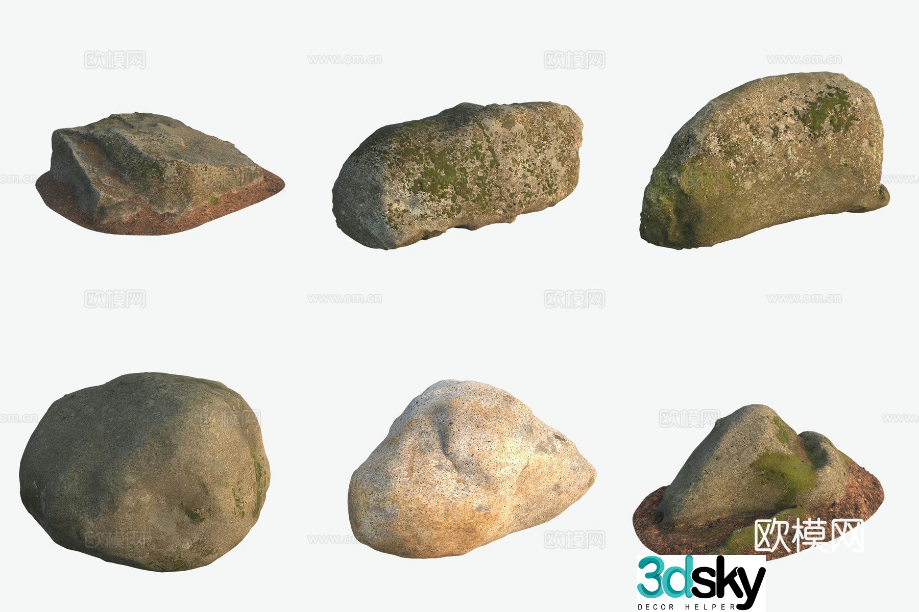 Big stone boulder rock 3d model