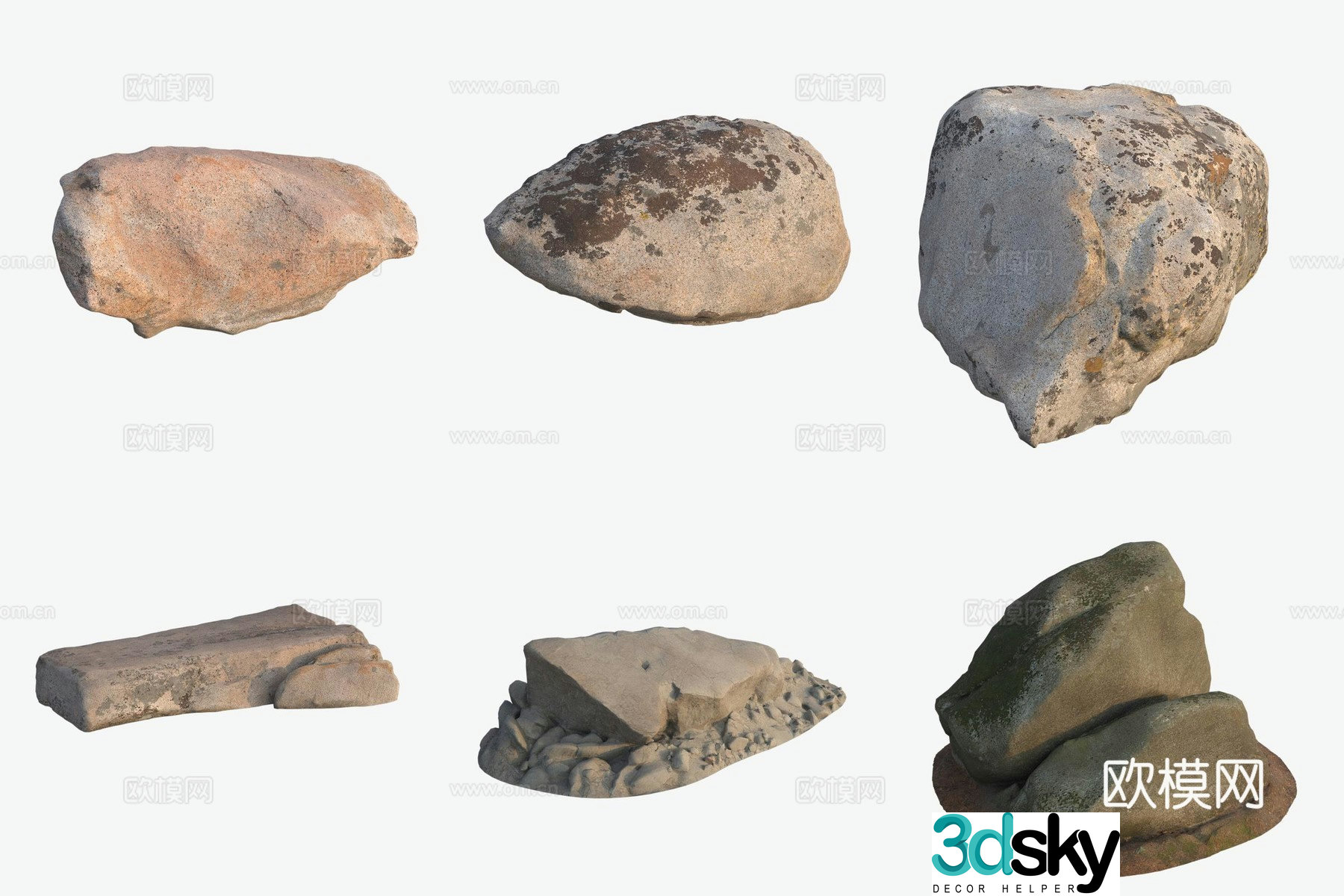 Big stone boulder rock 3d model