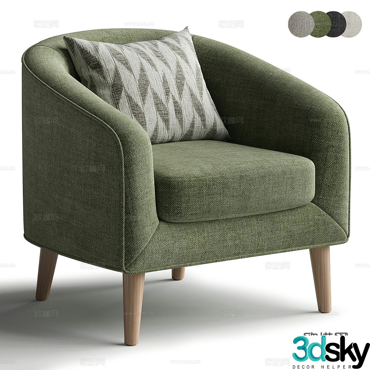 New Chinese Dolores soft-pack armchair 3d model