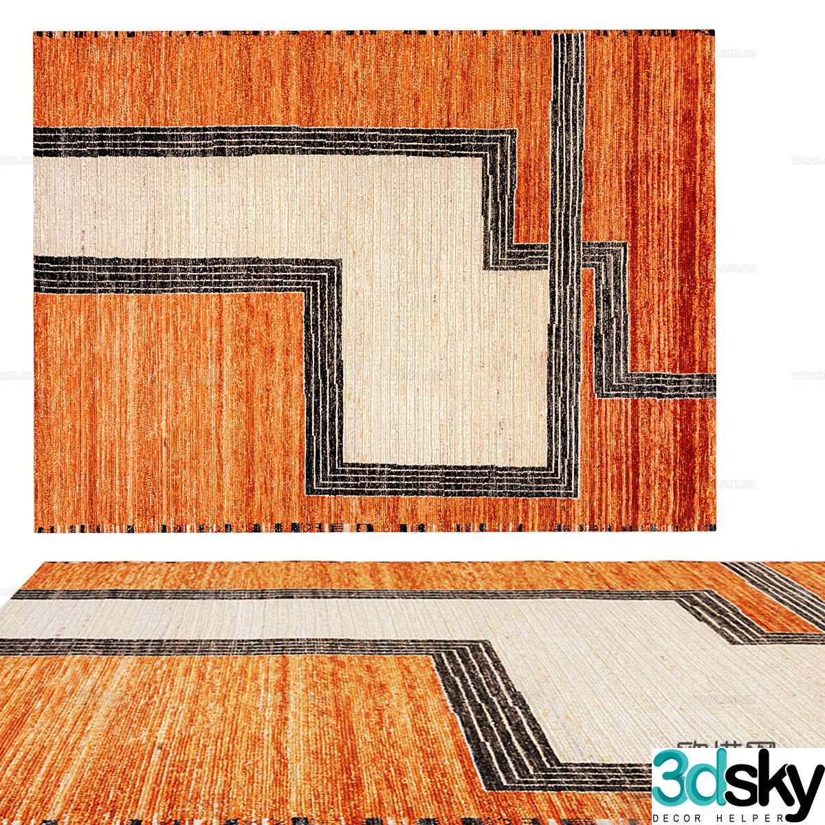 Modern minimalist carpet Carpet Simple carpet Living room carpet 3d model
