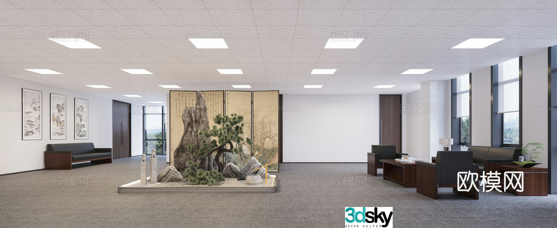 New Chinese company front desk 3D model