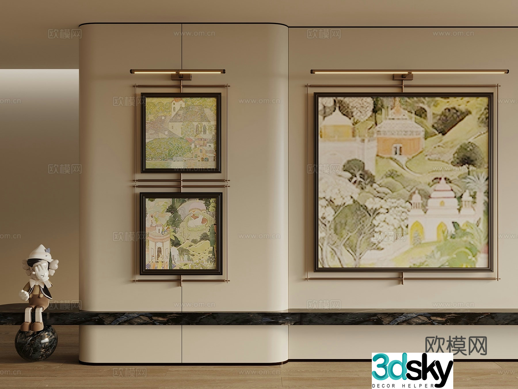 French medieval hanging paintings decorative paintings hanging paintings picture frames living room hanging paintings 3D model