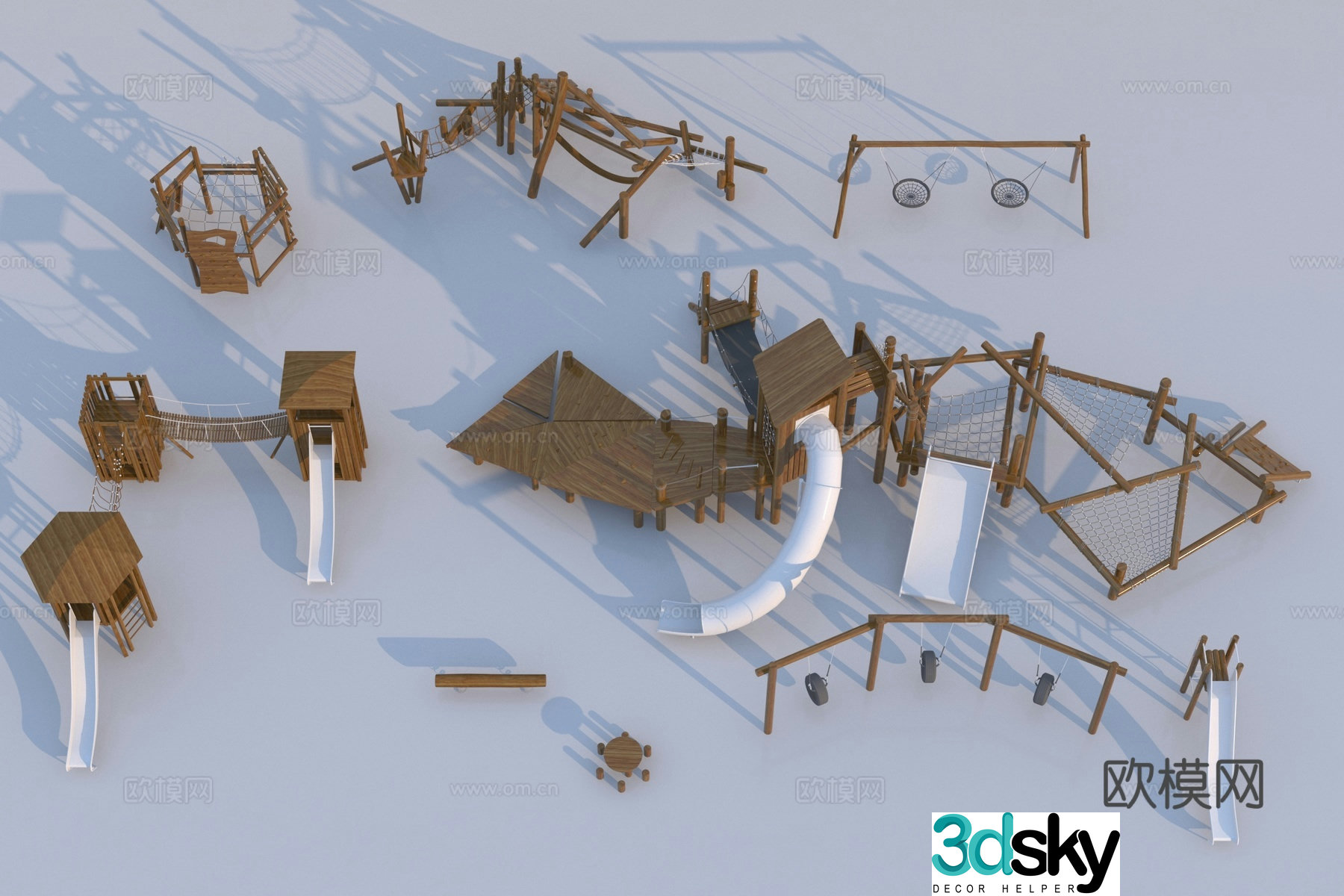 Modern children’s equipment combination 3D model