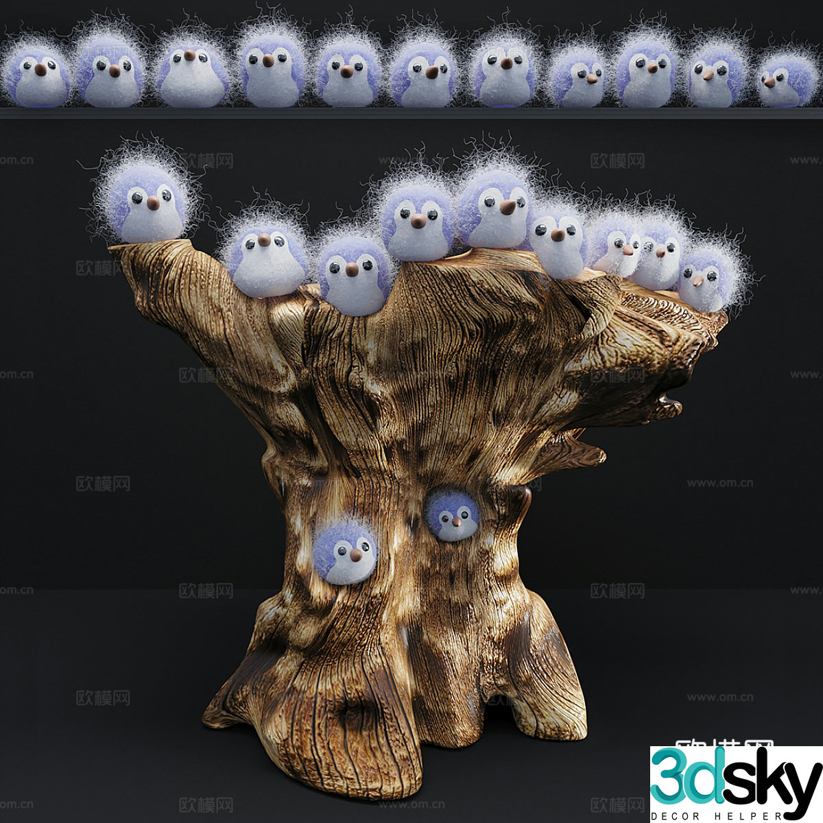 Plush toy bird 3d model