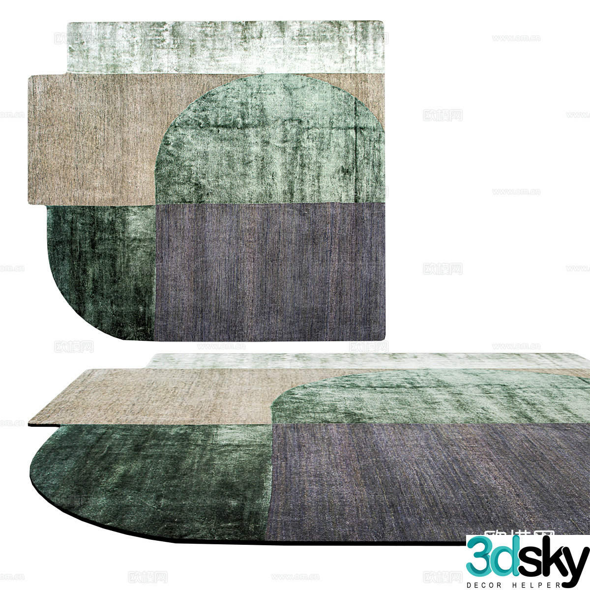 Modern minimalist carpet Carpet Simple carpet Polygonal carpet Living room carpet 3d model